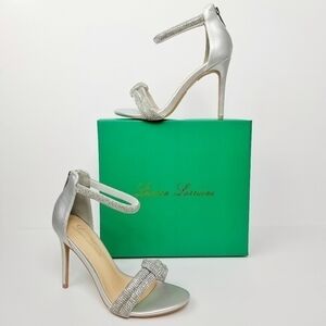 Lauren Lorraine Bejeweled Heels Size 5.5 Crystal Rhinestone Evening Shoes NWT